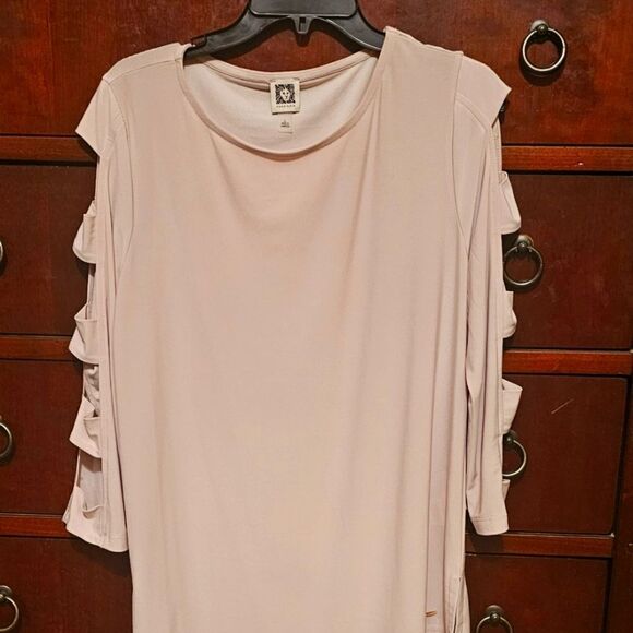 ANNE KLEIN LADDER SLEEVE TUNIC - Picture 1 of 8